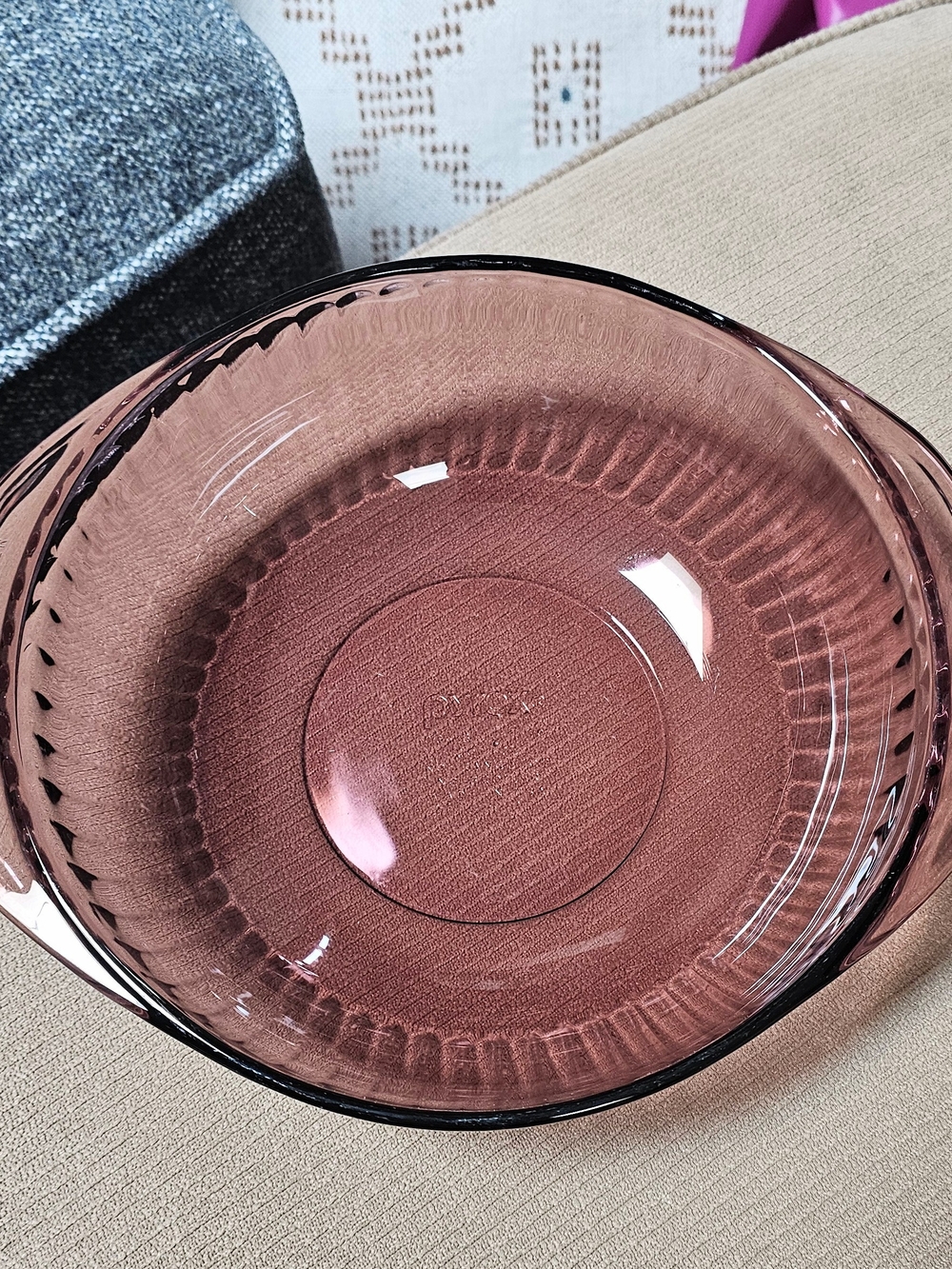 Pyrex Cranberry Colored Dish - Picture 2 of 4